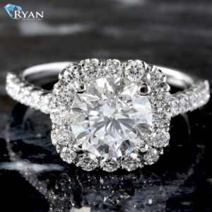 2.41ctw Brilliant Solitaire With Cushion Halo