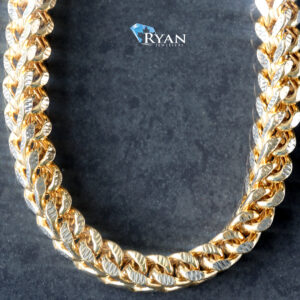 CHAIN GYW 10K 26 INCH 5.55MM SQUARE FRANCO WITH DIAMOND CUT EDGE