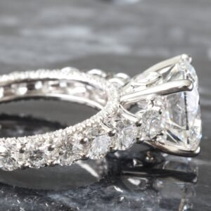 6.60ctw Round Lab Solitaire Graduated Diamond Mount With Bezel Set Head Ring