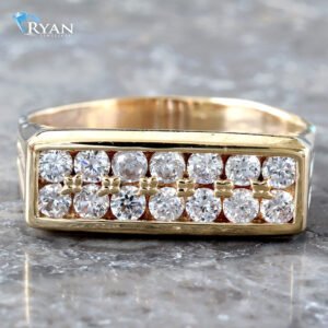 Two Row Cubic Men's Ring