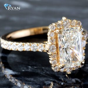 2.08ctw Radiant Solitaire With Vintage Inspired Halo