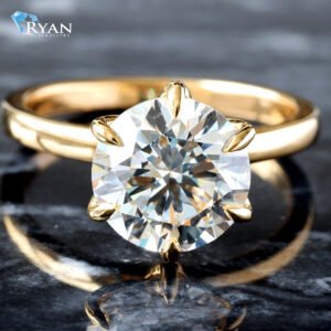 3.23CTW Six Prong Brilliant Cut Solitaire
