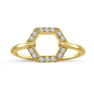 0.14ctw Open Pave Diamond Octagon High Polish Shoulders