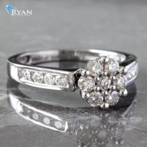 0.75CTW Natural Flower Cluster With Channel Set Shoulders