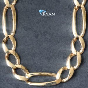 CHAIN GY 10K 24 INCH SOLID FIGARO LINKS BOX  CLASP