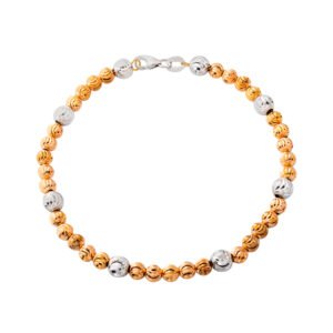 Alternating 5-1 Diamond Cut Moon Ball Bracelet