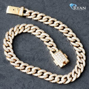 3.50ctw Single Row Diamond Miami Cuban with Diamond Box Clasp Bracelet