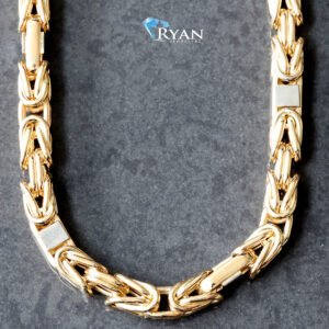 4.50mm Hollow Byzantine with Box Inlay Pattern Chain
