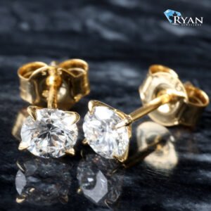 1.05CTW LAB Round Brilliant 4 Prong Diamond Studs