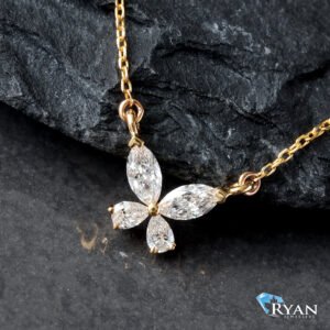 0.32CTW LAB Grown Marquise and Pear Diamond Butterfly Necklace