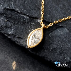 0.34CTW LAB Bezel Set Pear Diamond Pendant