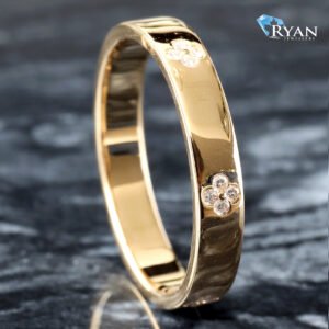 0.12CTW LAB Floral Motif Gypsy Set Band