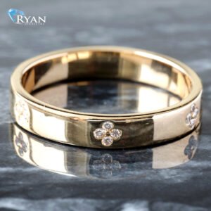 0.12CTW LAB Floral Motif Gypsy Set Band