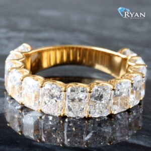 5.42CTW LAB Radiant Cut 3/4 Eternity Band