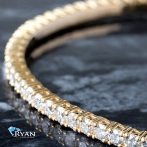 3.22CTW LAB Round Cut 4 Prong Set Flexi Bangle