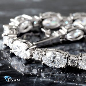 9.46CTW LAB Alternating Horizontal Oval & Round Tennis Bracelet