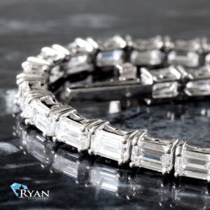 7.22CTW LAB Emerald Cut Tennis Bracelet
