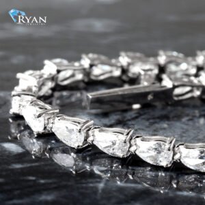 3.55CTW LAB Horizontal Pear Cut Tennis Bracelet