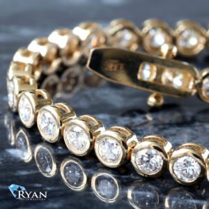 3.89CTW LAB Round Diamond Bezel set Tennis Bracelet