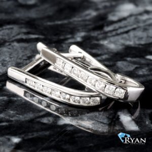 0.33CTW LAB Diamond Channel Set Oval Shaped J Hoops