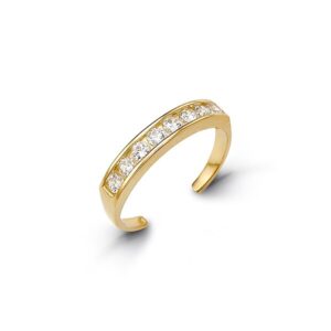 Channel Set 7 CZ High Polished Toe Ring