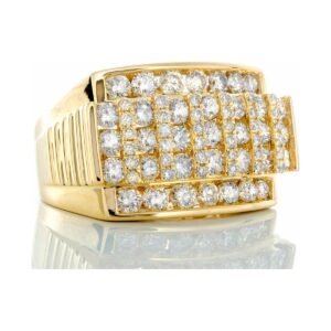 2.99ctw Alternating Channel & Prong Set Raised Vertical Center with Two Row Horizontal Sides 10k Gold