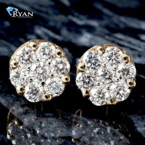 2.00ctw LAB Flower Cluster Seven Stone Studs