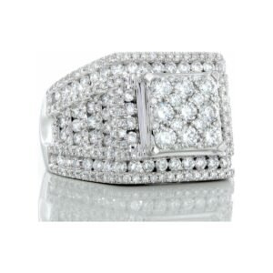 3.75ctw Raised Square Centwr Alternating Channel & Prong Set Sides 14k White Gold