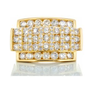 2.99ctw Alternating Channel & Prong Set Raised Vertical Center with Two Row Horizontal Sides 10k Gold