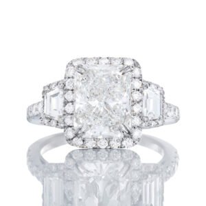 3.52ctw Radiant Cut Engagement Ring with Halo