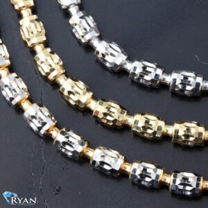 4mm Diamond Cut Barrel Moon Chain