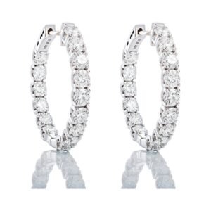 2.00ctw Shared Prong Inside-Out Hoops with Secure Lock