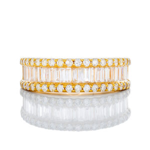 1.60ctw Three Row Baguette Diamond Band