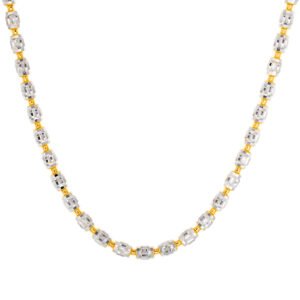 Two Tone Diamond Cut Barrel Moon Links