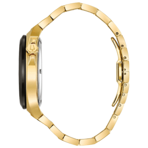 WATCH BULOVA SATIN GOLD STEEL CASE CERAMIC BEZEL SAPPHIRE CRYSTAL