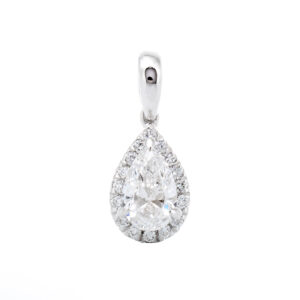0.60ctw Pear Solitaire with Diamond Halo