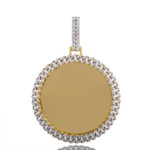 0.80ctw Memory Pendant with Diamond Cuban Border