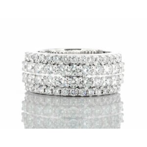 2.40ctw Four Row Diamond Band with Raised Center