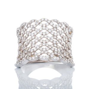 Wide Concaved Five Row Infinity Band