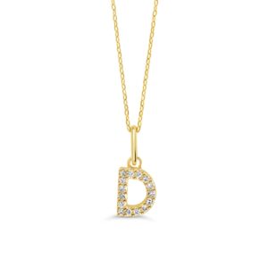 Natural Diamond Initial Pendant 