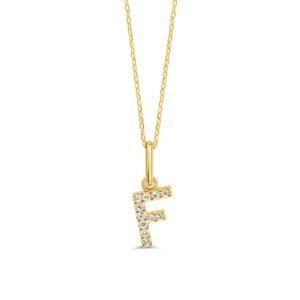 Natural Diamond Initial Pendant 