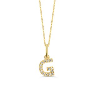 Natural Diamond Initial Pendant 