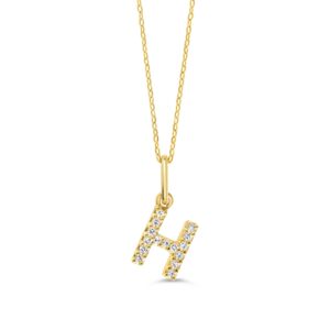 Natural Diamond Initial Pendant 