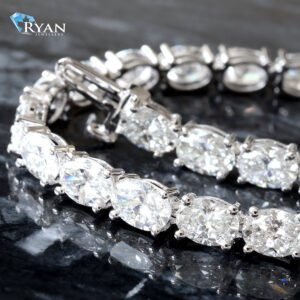 10.00CTW LAB Oval Solitaire Tennis Bracelet