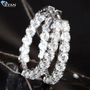 1.00ctw Shared Prong Inside-out Hoops with Secure Lock