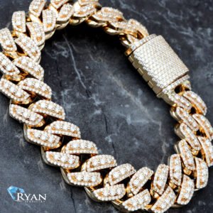 8.54CTW Raised Three Row Cuban Bracelet