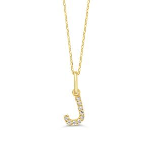 Natural Diamond Initial Pendant  