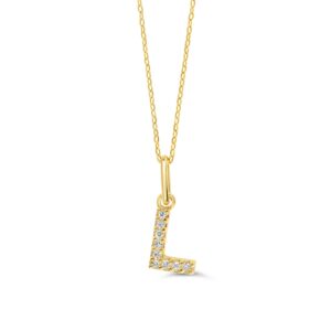 Natural Diamond Initial Pendant 