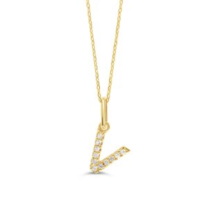 Natural Diamond Initial Pendant 