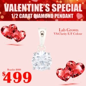 1/2 Carat Lab Grown Diamond Pendant 14K